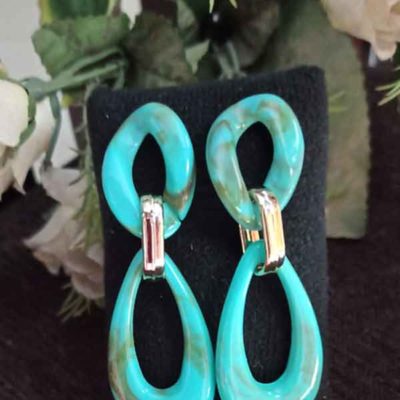 Trendilook Party Wear Green Layered Earring