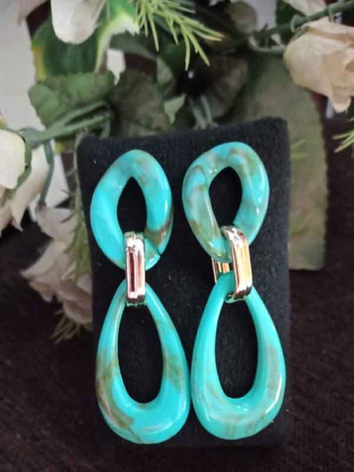 Trendilook Party Wear Green Layered Earring