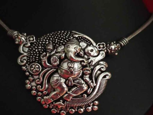 Trendilook Premium Quality German Silver Bahubali Neckpiece