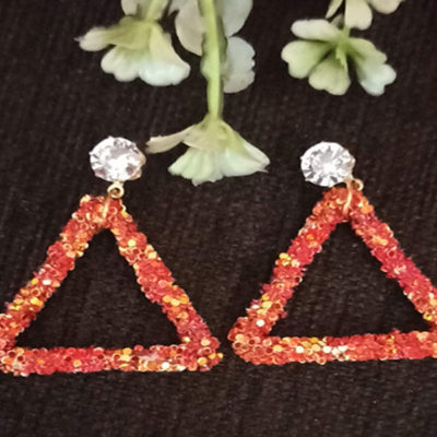 Trendilook Party Wear Glitter Triangle Drop Earring