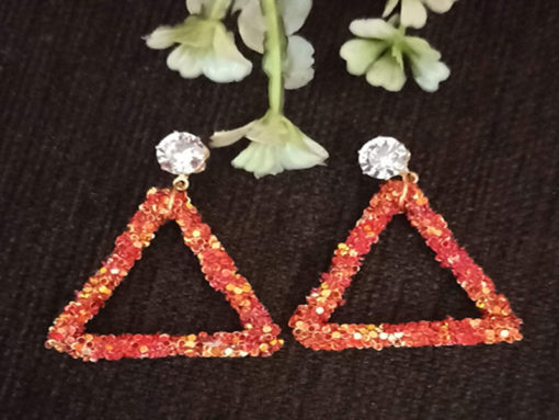 Trendilook Party Wear Glitter Triangle Drop Earring