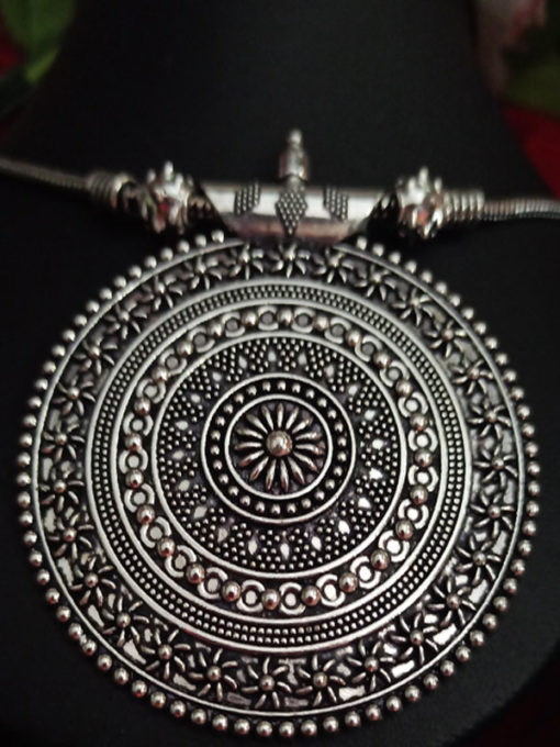 Trendilook Premium Quality German Silver Bahubali Neckpiece