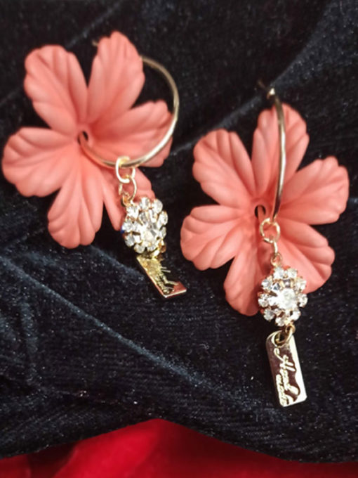 Trendilook Party Wear Flower Drop Stone Earring