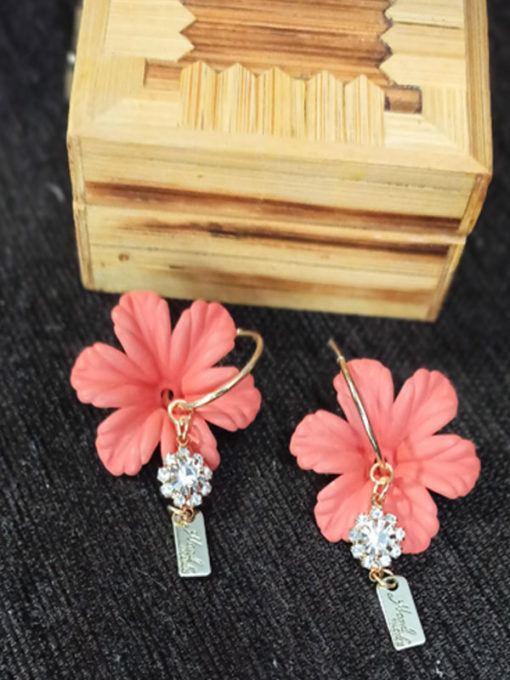 Trendilook Party Wear Flower Drop Stone Earring