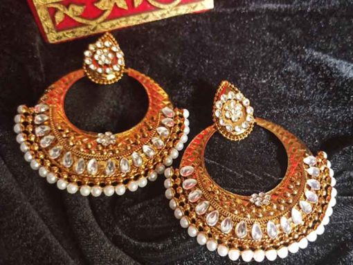 Trendilook Party Wear Kundan ChandBalli Earring