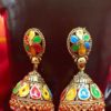 Trendilook German Gold Meenakari Jhumki