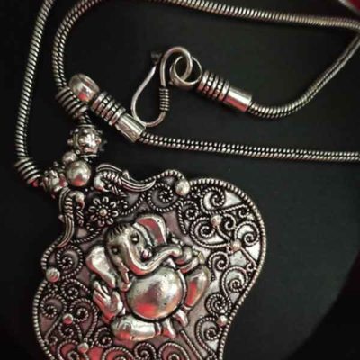 Trendilook Premium Quality German Silver Bahubali Neckpiece