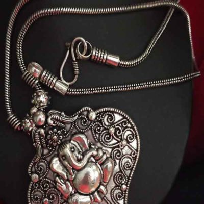 Trendilook Premium Quality German Silver Bahubali Neckpiece