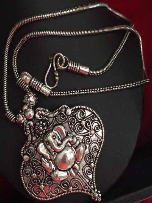 Trendilook Premium Quality German Silver Bahubali Neckpiece