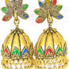 Trendilook Wedding Wear Gold Polished Meenakari Jhumki