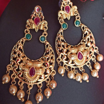 Trendilook Gold Plated Kundan Chandballi