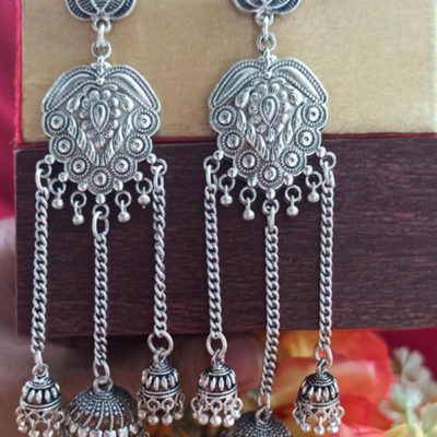 Trendilook Premium Quality German Silver Jhumki