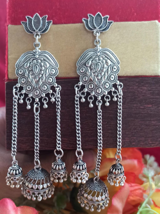 Trendilook Premium Quality German Silver Jhumki