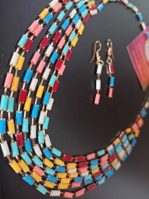 Trendilook Multi Layered Multi Color Necklace Set