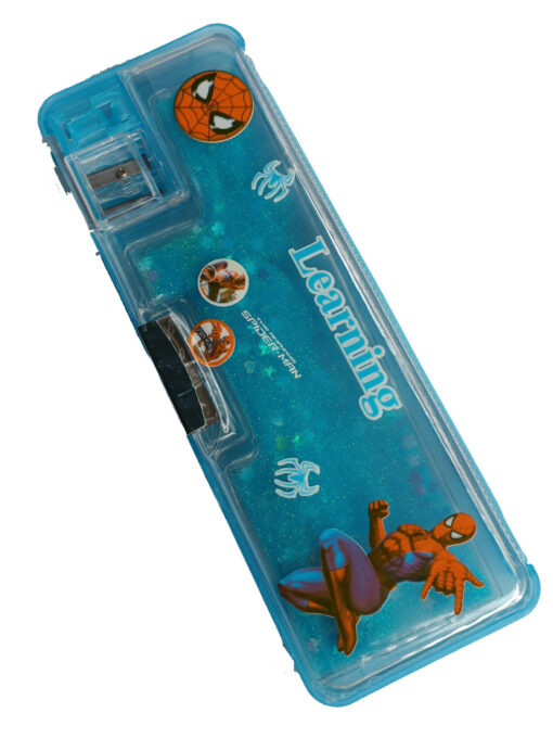 Trendilook Spiderman Magnetic Dual Side Blue Glitter Water Cover Pencil Box