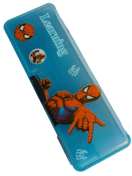 Trendilook Spiderman Magnetic Dual Side Blue Glitter Water Cover Pencil Box