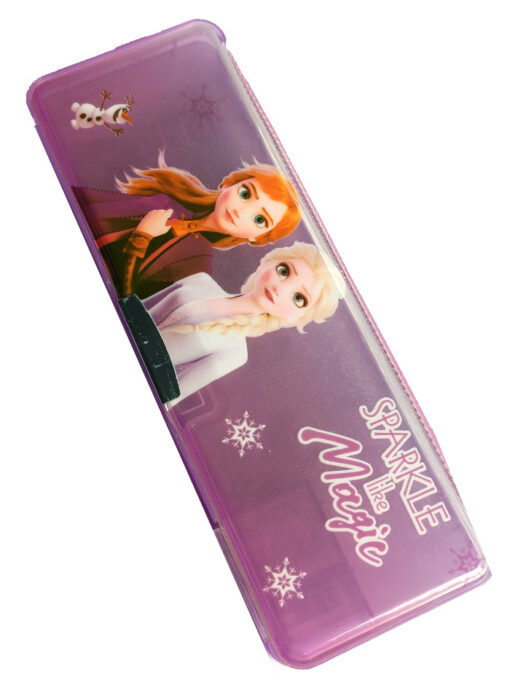 Trendilook Frozen Magnetic Dual Side Violet Glitter Water Cover Pencil Box